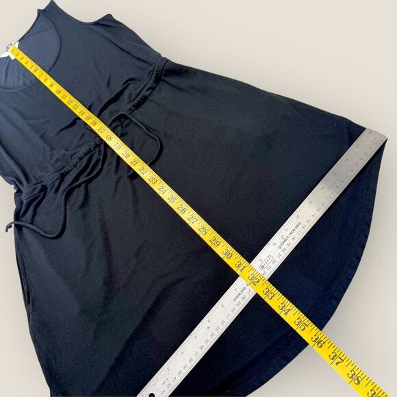 Soma Sleeveless T Shirt Tank Dress Stretchy Elastic Tie Waist Size M Black - Picture 12 of 13
